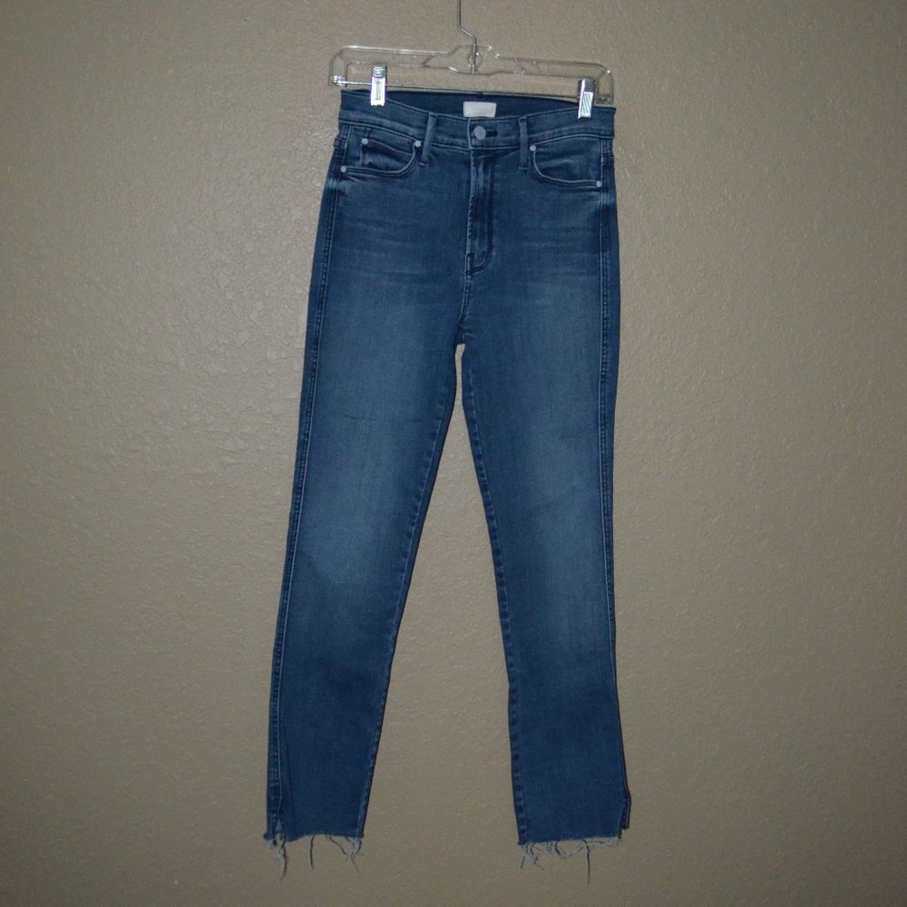 $258 Sz 27 Mother The Mid Rise Dazzler Vamp Fray Oui Oui Jeans